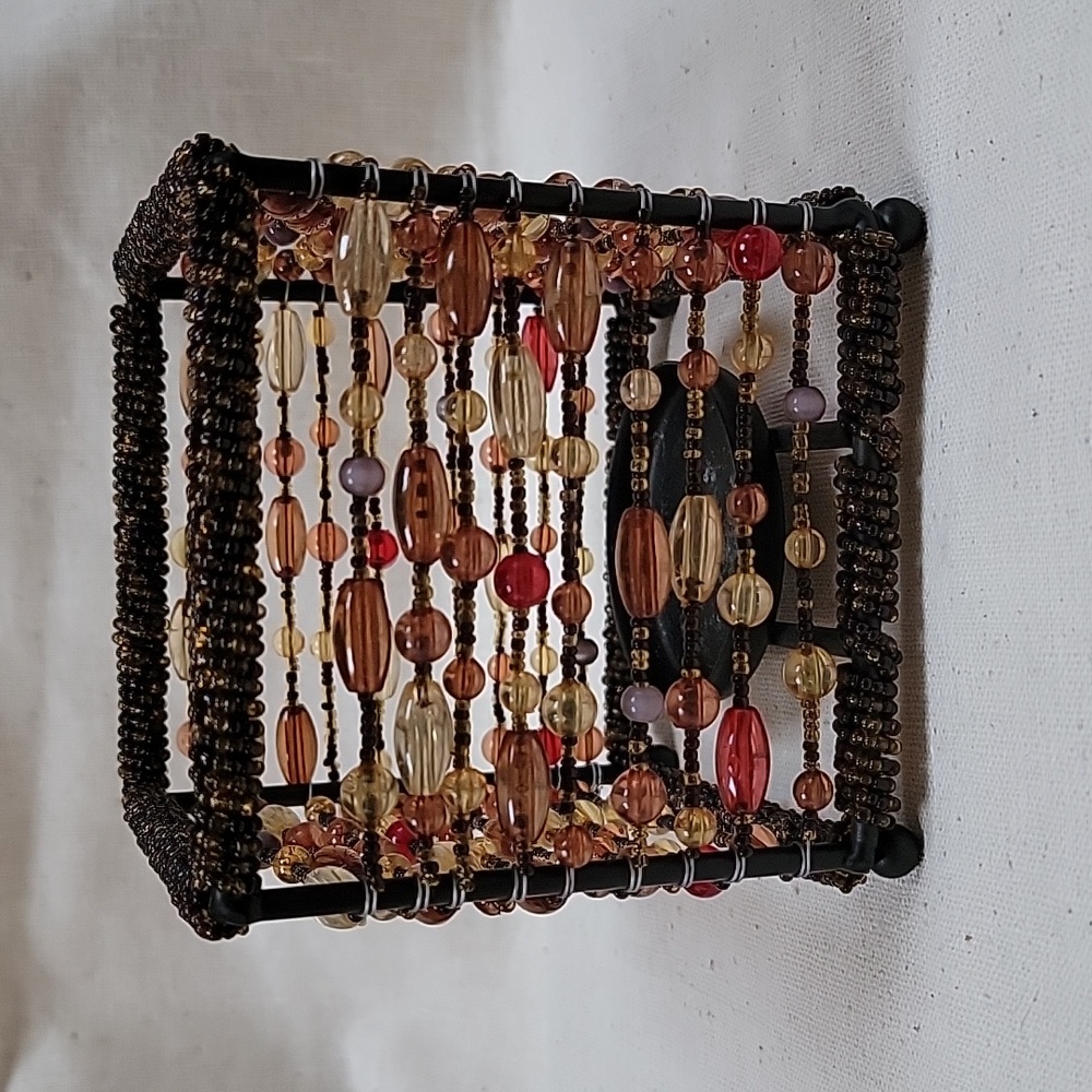 Beaded Box Tea Light Candle Holder